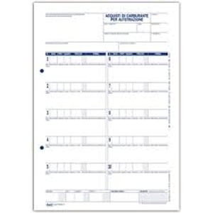 BLOCCO DA 50 SCHEDE CARBURANTI Foto prodotto